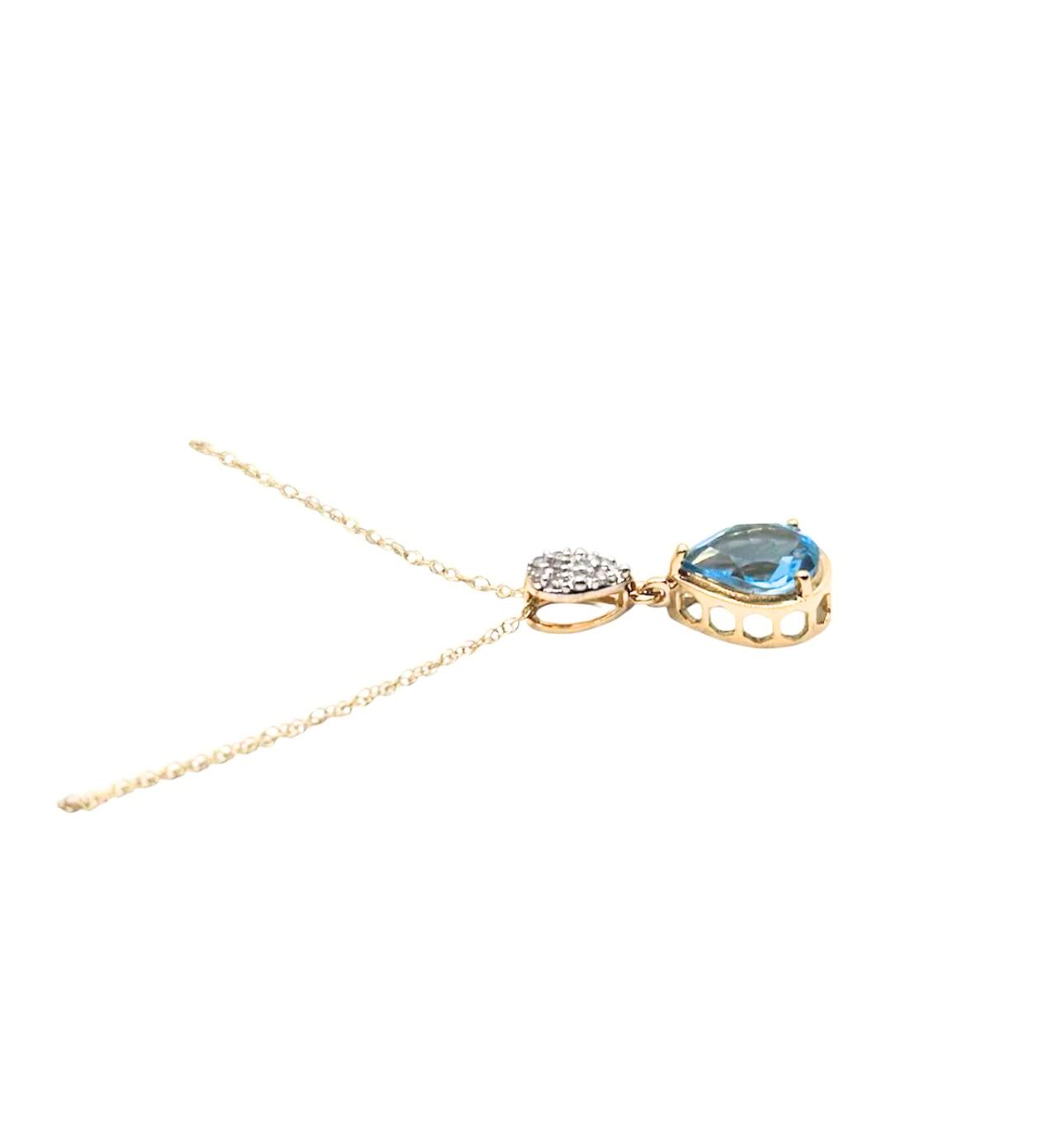 COLLAR DE PIEDRA DE TOPACIO AZUL
