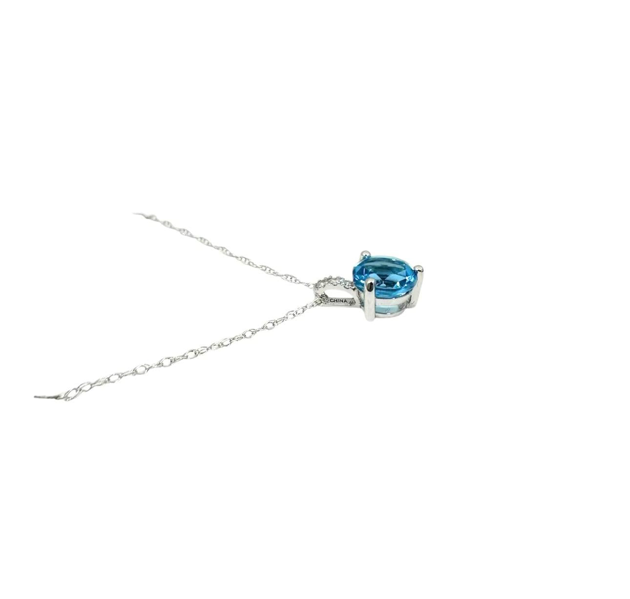 COLLAR DE PIEDRA DE TOPACIO AZUL
