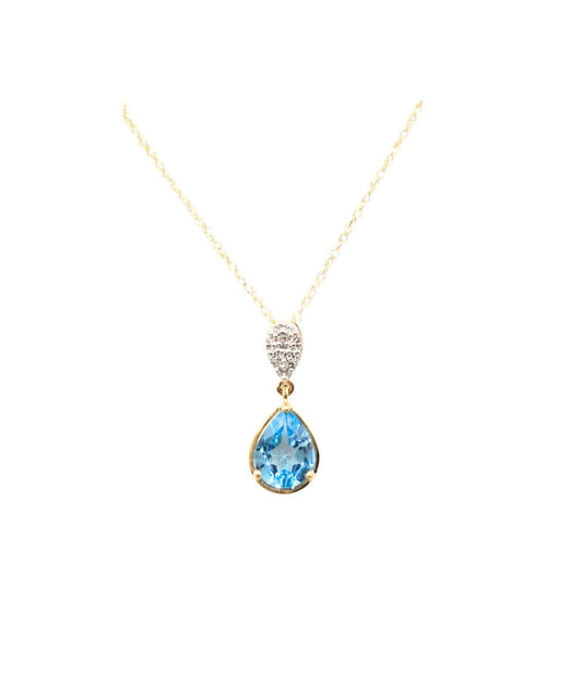 COLLAR DE PIEDRA DE TOPACIO AZUL