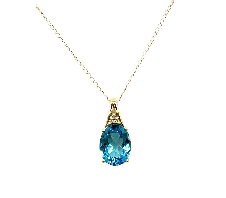 COLLAR DE PIEDRA DE TOPACIO AZUL