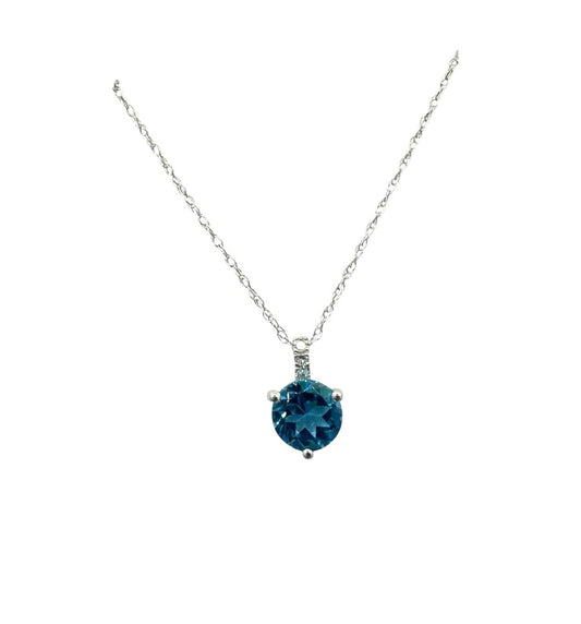 COLLAR DE PIEDRA DE TOPACIO AZUL